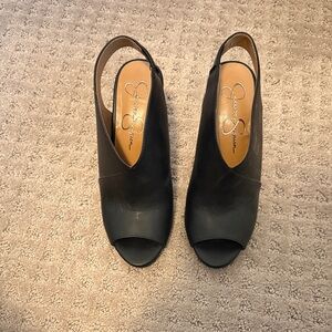 Jessica Simpson Black Open Toe Mules